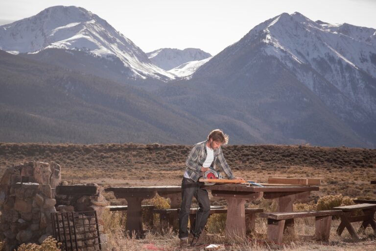 Man working on a workbench