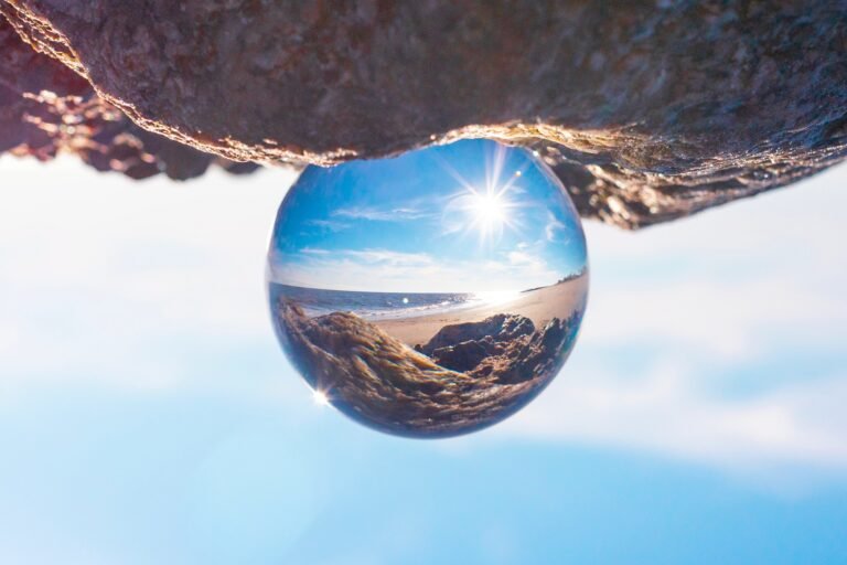 A glass ball showing the universe