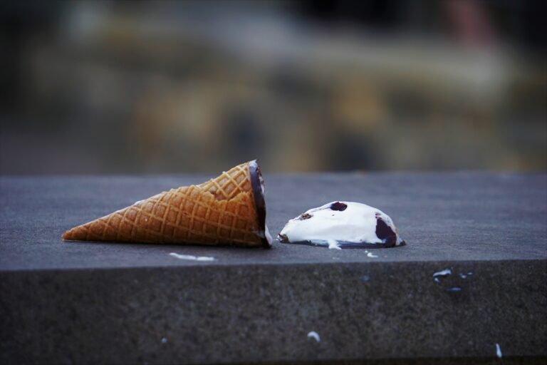 An ice-cream fallen on the ground