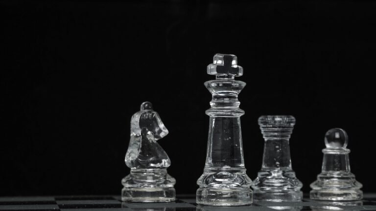 4 transparent chess pieces