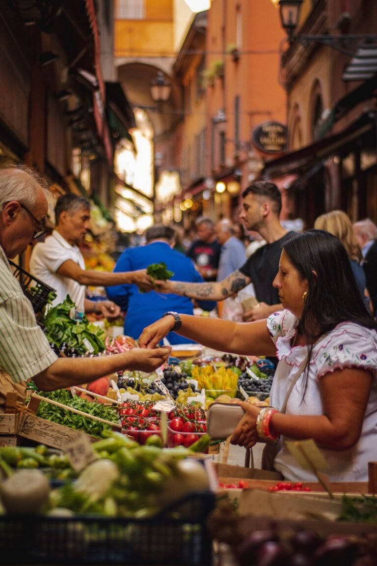 People are trading in a marketplace