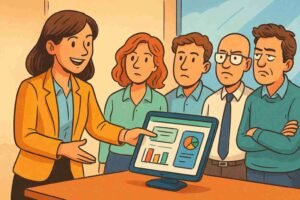 A product manager introducing an internal product.