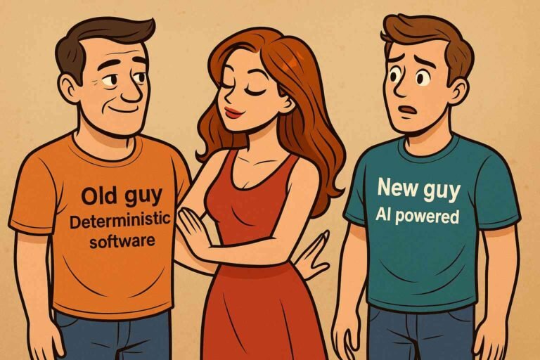 A woman preferring old guy over new sexy guy