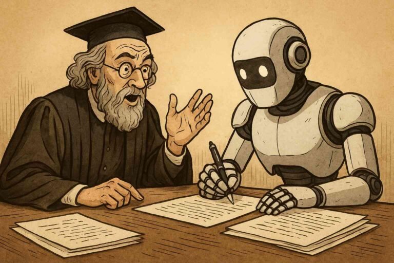 A scholar dictates to AI what to write