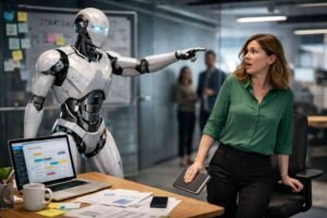 An Android send away a product manager from her desk